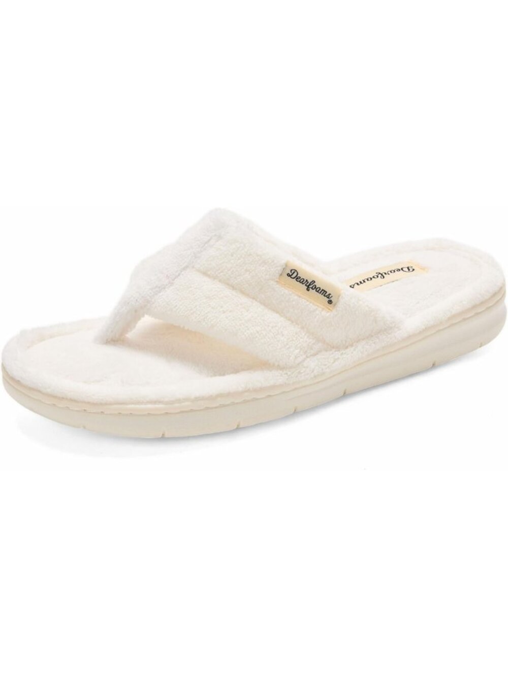 Women's White Melanie Colorblocked Microfiber Terry Thong Cloth Slipper Shoes
